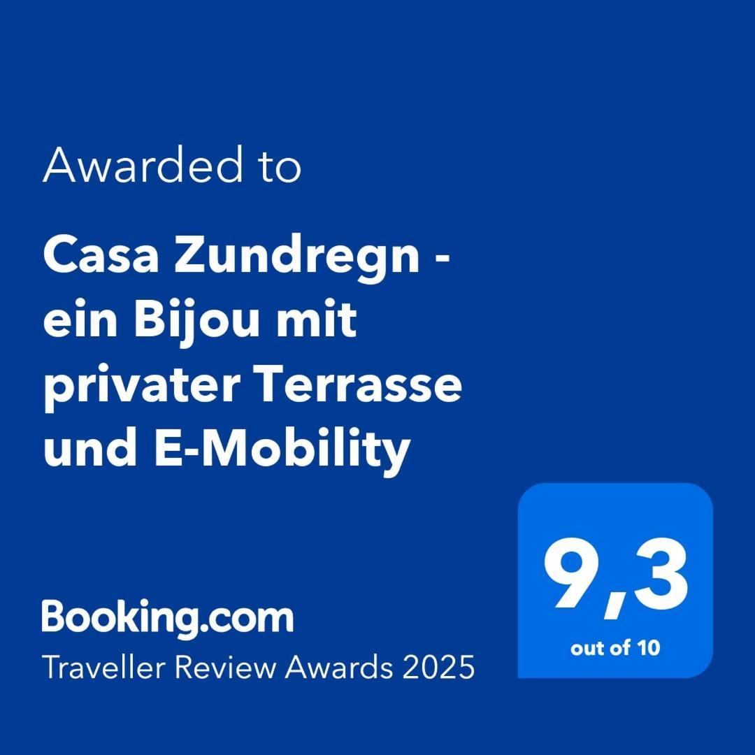 Casa Zundregn - Ein Bijou Mit Privater Terrasse Und E-Mobility Apartment Savognin Exterior photo